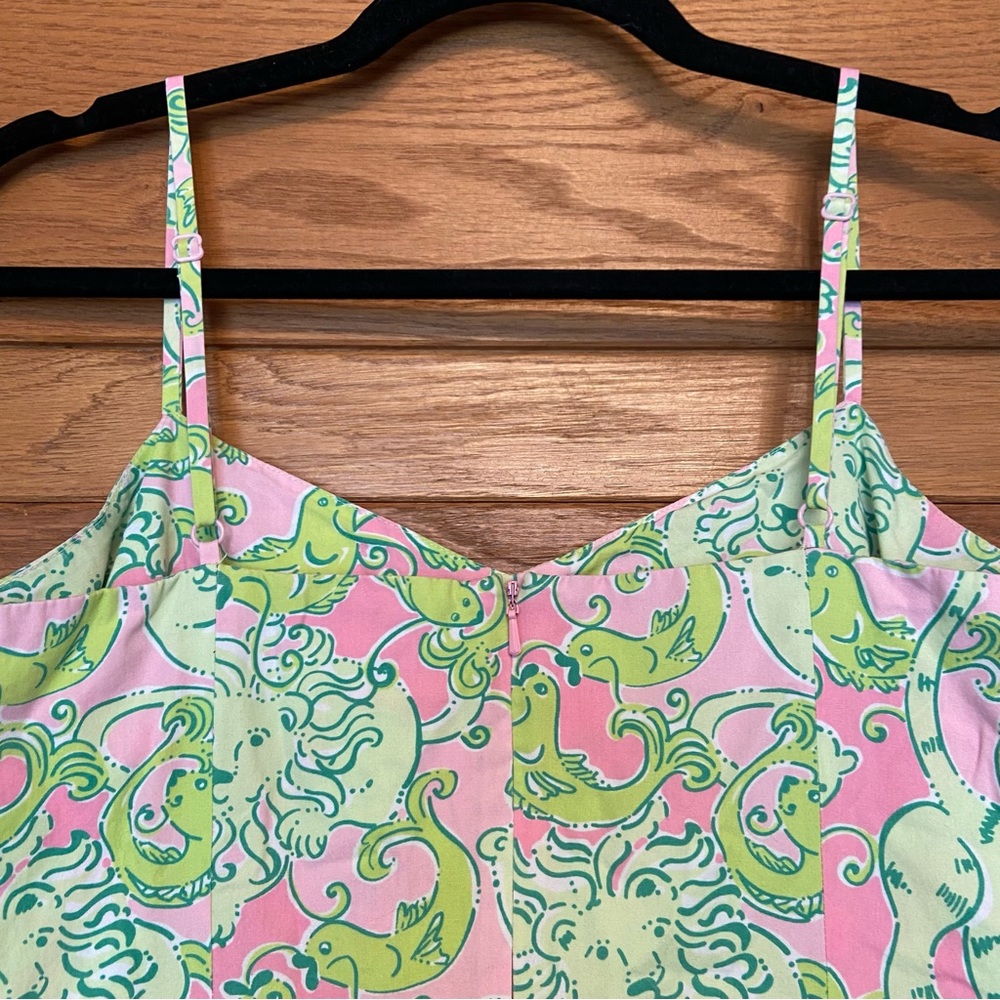 Lilly Pulitzer RARE Fried Catfish 90s Y2K Vintage lion tiger fish print dress - Picture 5 of 7